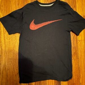 Nike Black Tee with Red Logo